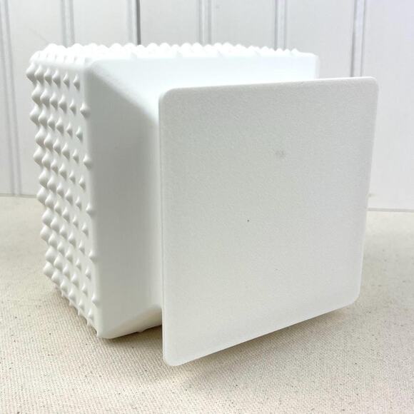 White Hobnail Bowl, Small Pedestal Bowl, Decorative Bowl with Scalloped Edge - Picture 7 of 9